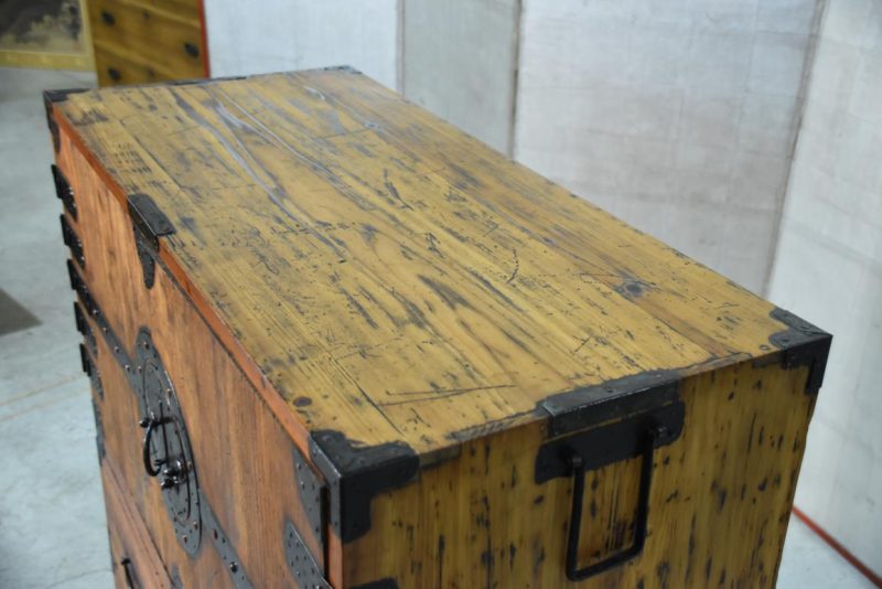 Meiji Period Ryobiraki Kasane Dansu Clothing Chest Width:920mm - Image 10