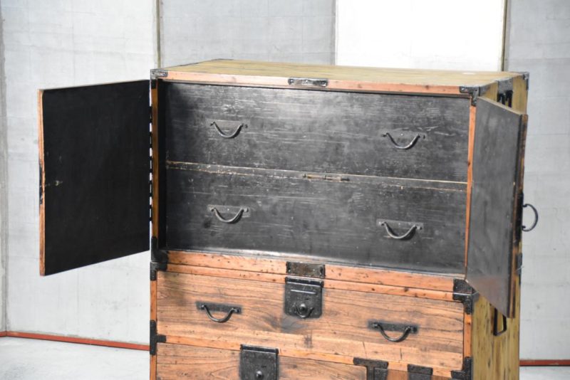 Meiji Period Ryobiraki Kasane Dansu Clothing Chest Width:920mm - Image 9