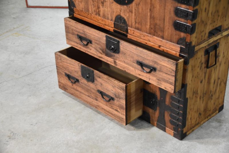 Meiji Period Ryobiraki Kasane Dansu Clothing Chest Width:920mm - Image 7