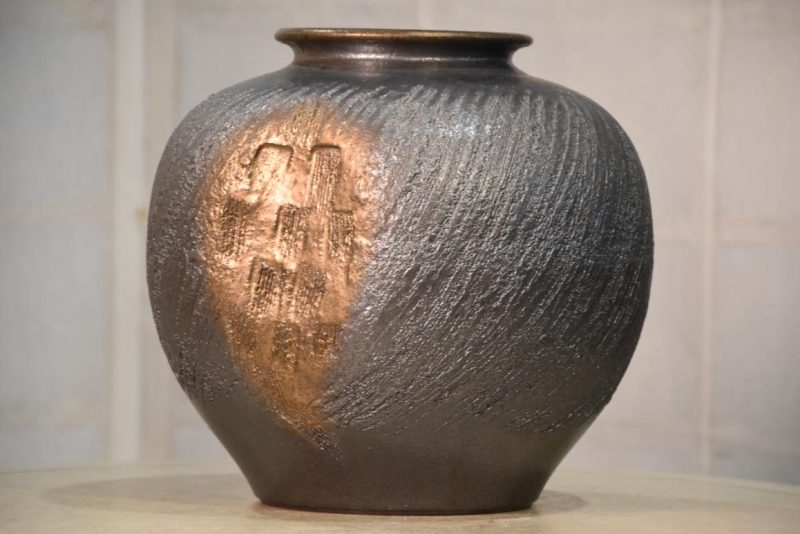 Shigaraki Pottery Metallic Glaze  Vase Width:250mm - Image 2