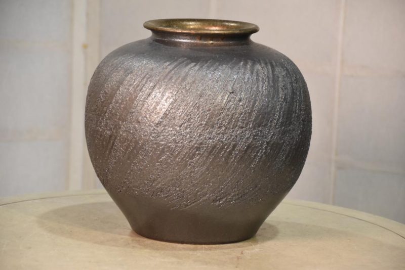 Shigaraki Pottery Metallic Glaze  Vase Width:250mm - Image 6