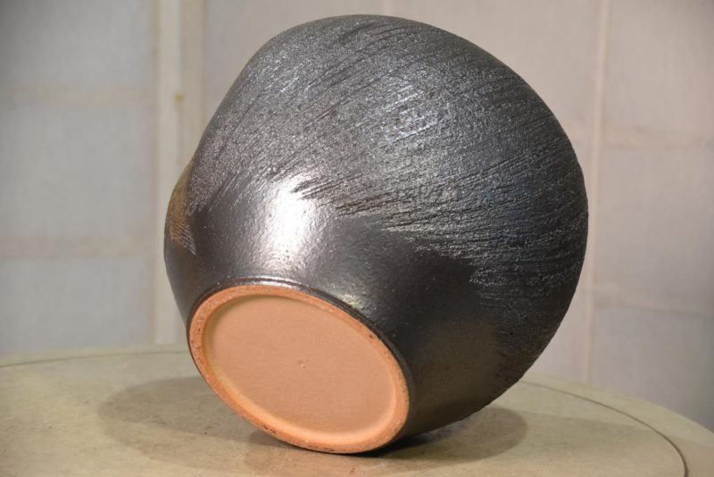 Shigaraki Pottery Metallic Glaze  Vase Width:250mm - Image 3