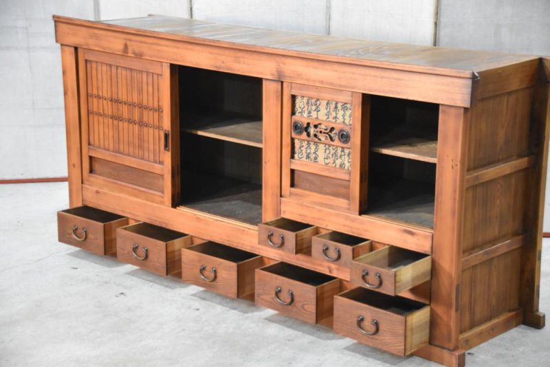 Japanese Antique Mizuya Dansu Sideboard Width:1865mm - Image 9
