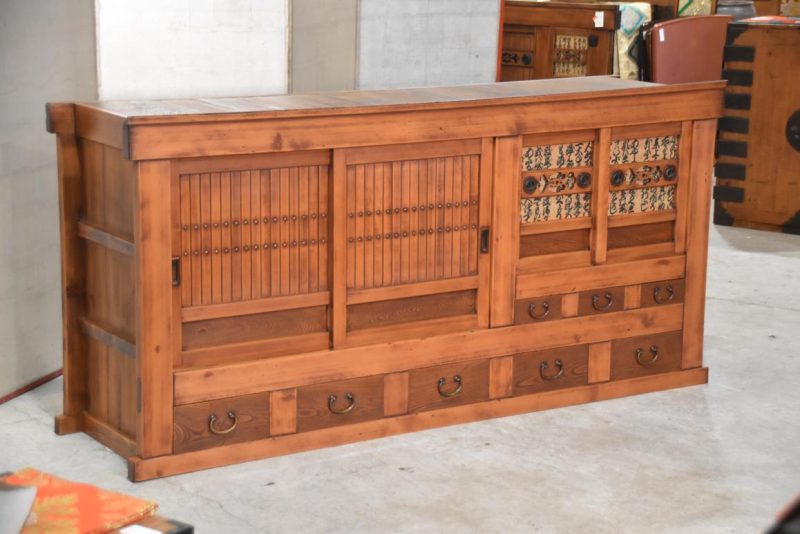 Japanese Antique Mizuya Dansu Sideboard Width:1865mm - Image 3