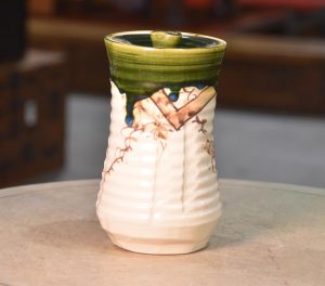 Oribe Pottery Mizuzashi Height:220mm