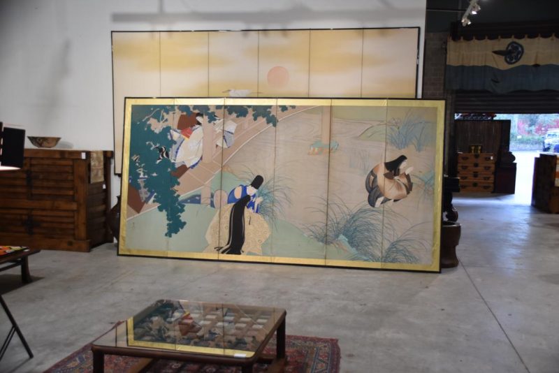 Taisho Period Tales of Genji Screen with Firefly's Width:3680mm