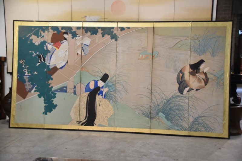 Taisho Period Tales of Genji Screen with Firefly's Width:3680mm - Image 2