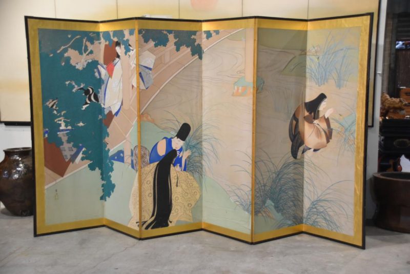 Taisho Period Tales of Genji Screen with Firefly's Width:3680mm - Image 3