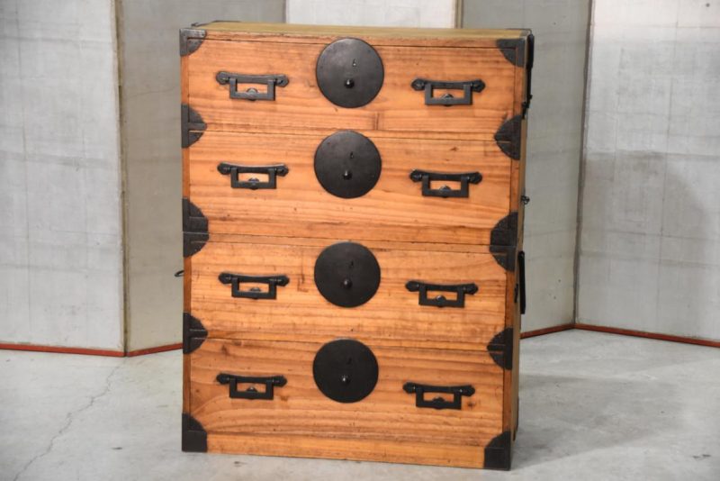 Antique 2 Section Clothing Chest 4 Drawers Width:880mm - Image 12