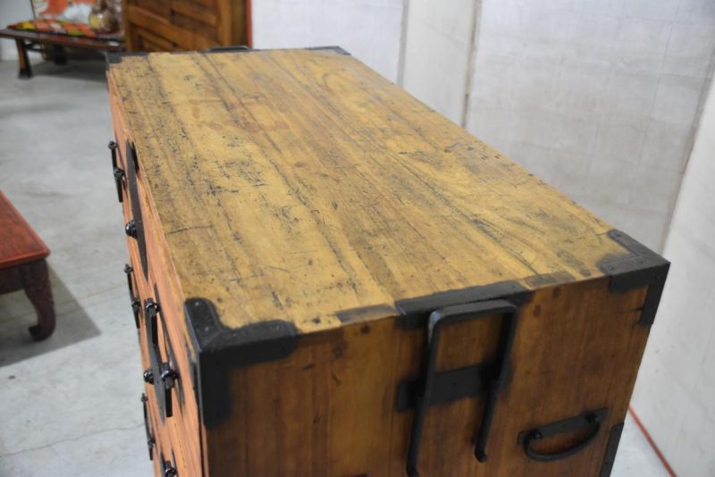 Antique 2 Section Clothing Chest 4 Drawers Width:880mm - Image 9