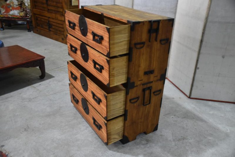 Antique 2 Section Clothing Chest 4 Drawers Width:880mm - Image 8
