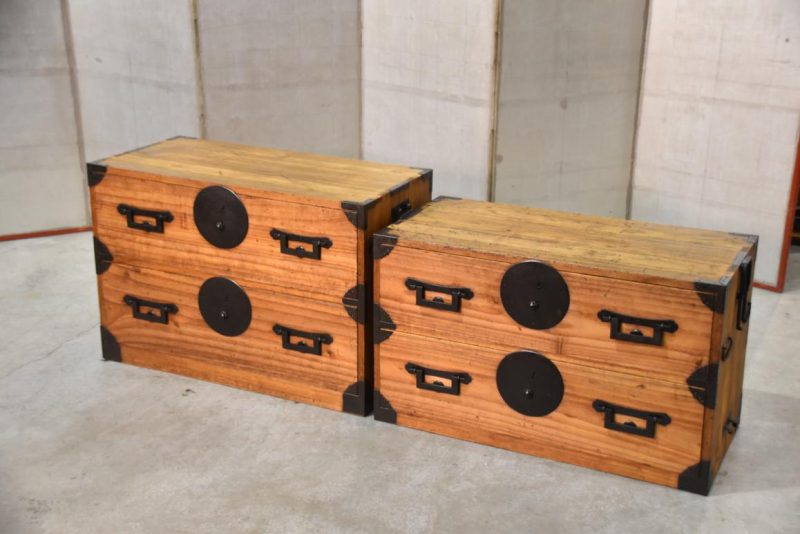 Antique 2 Section Clothing Chest 4 Drawers Width:880mm - Image 4