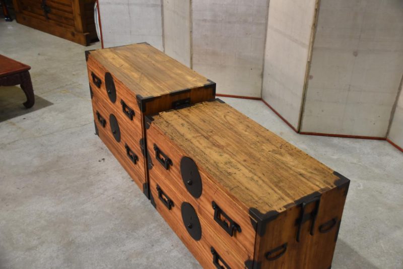 Antique 2 Section Clothing Chest 4 Drawers Width:880mm - Image 3