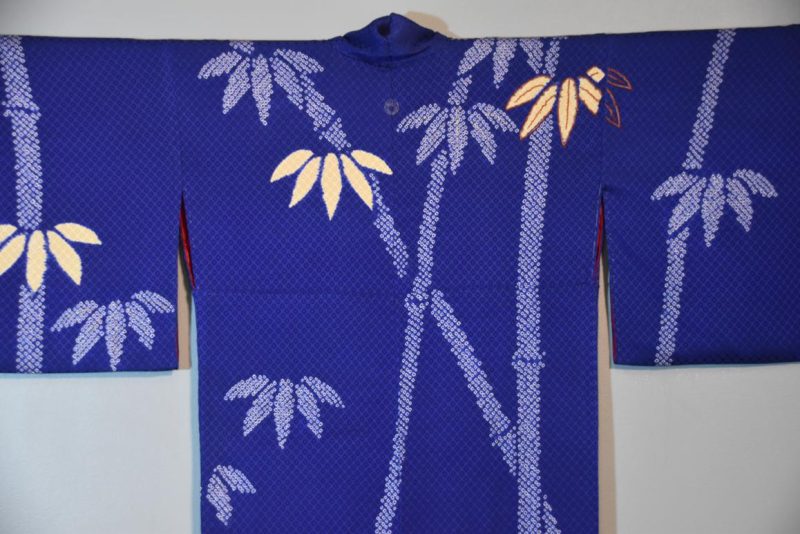 Silk Kimono with Shibori Bamboo design. - Image 2
