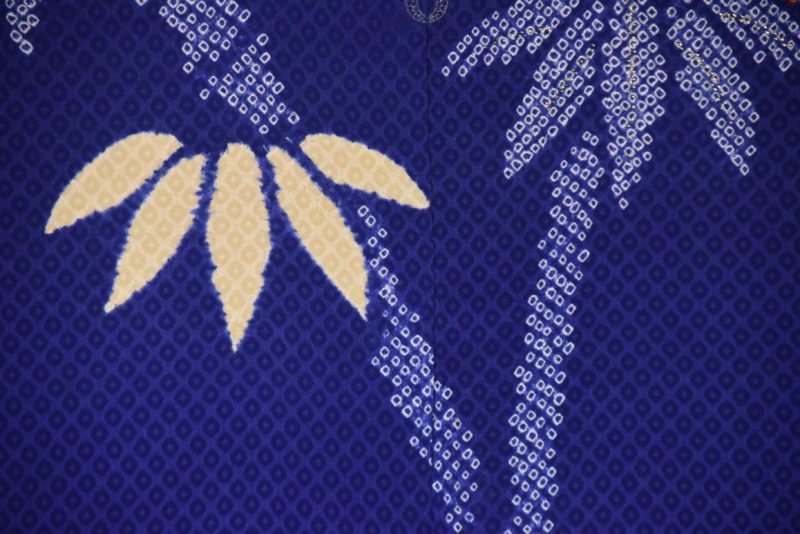 Silk Kimono with Shibori Bamboo design. - Image 6