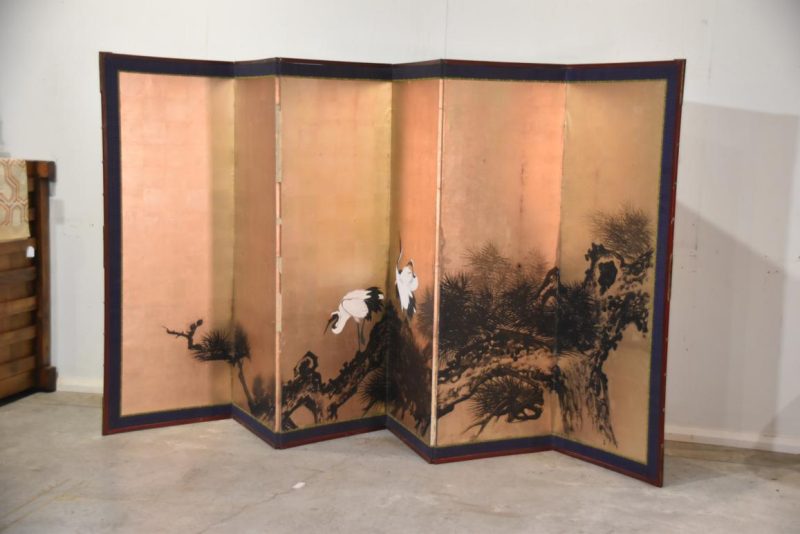 Pine and Cranes on Silver Screen Width:3680mm - Image 4