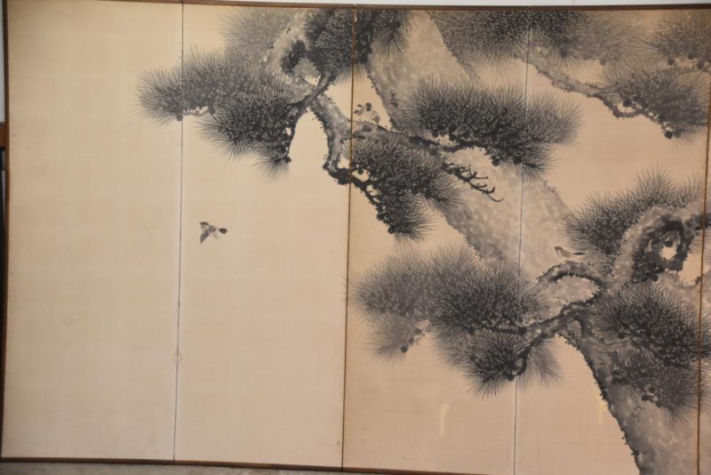 Sumi-E (Ink brush) Japanese Pine 6 Panel Screen Width:3780mm's - Image 9