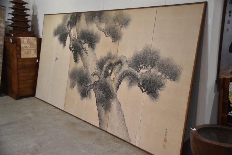 Sumi-E (Ink brush) Japanese Pine 6 Panel Screen Width:3780mm's - Image 5