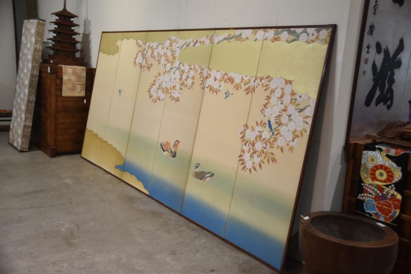 Cherry Blossom and Ducks 6 Panel Screen Width:3680mm - Image 4