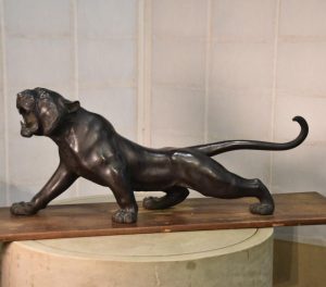 Large Japanese Bronze Tiger Width:670mm