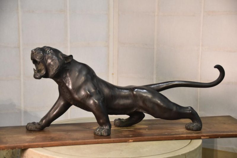 Large Japanese Bronze Tiger Width:670mm - Image 8