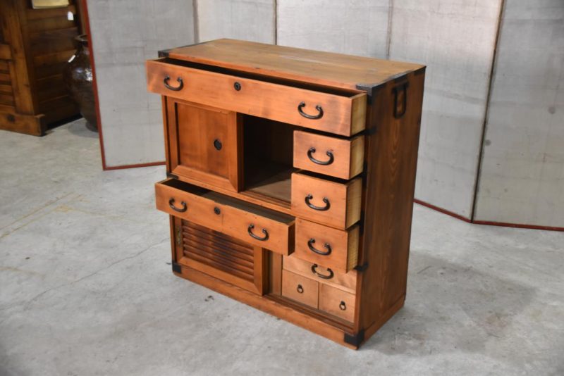 Choba Dansu Traditional Japanese Merchant Chest Width:955mm - Image 7