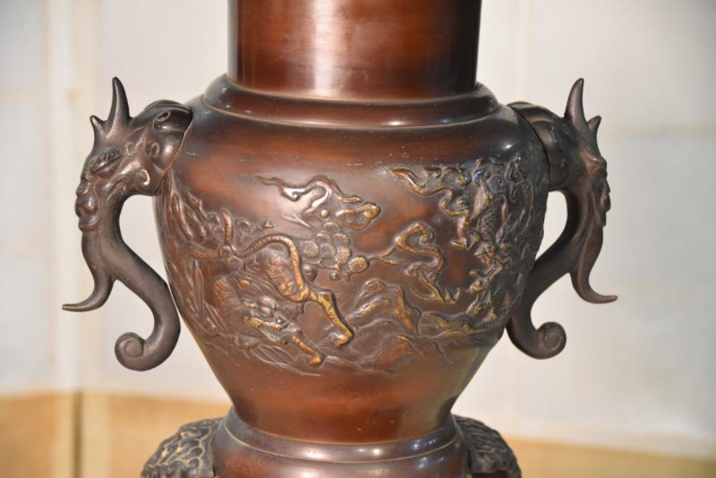 Japanese Cast Bronze Usubata Vase Width:391mm - Image 12