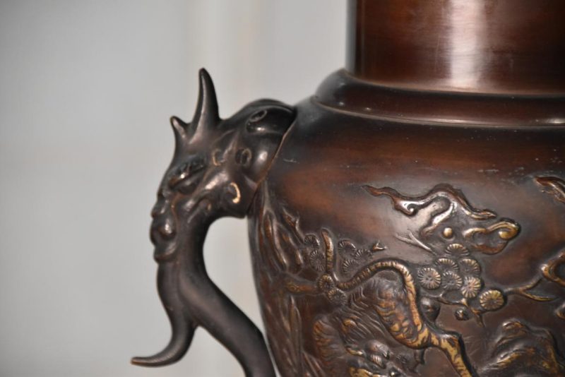 Japanese Cast Bronze Usubata Vase Width:391mm - Image 9