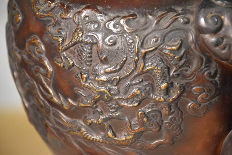 Japanese Cast Bronze Usubata Vase Width:391mm - Image 7