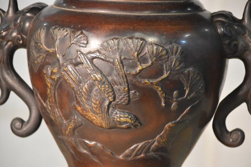 Japanese Cast Bronze Usubata Vase Width:391mm - Image 5