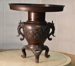 Japanese Cast Bronze Usubata Vase Width:391mm