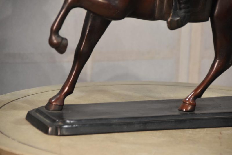 Vintage Bronze Samurai on Horse Back Statue Width:540mm - Image 6