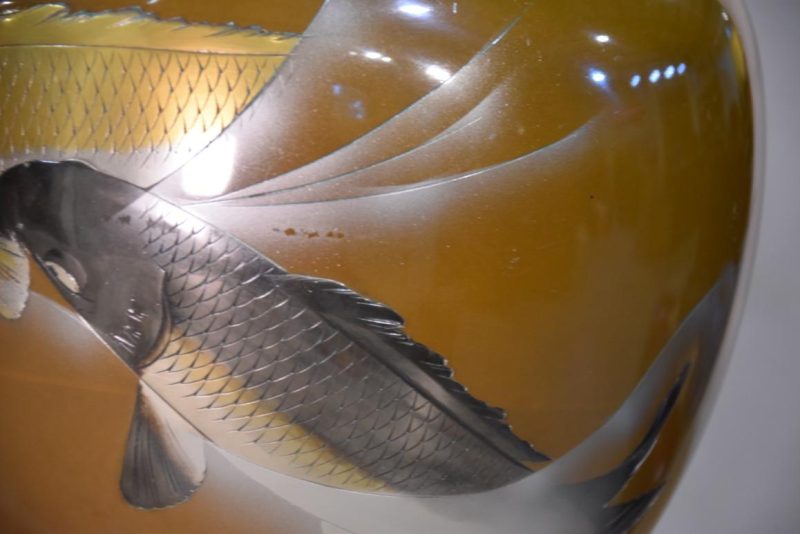 Japanese Bronze Koi Vase Width:240mm - Image 7