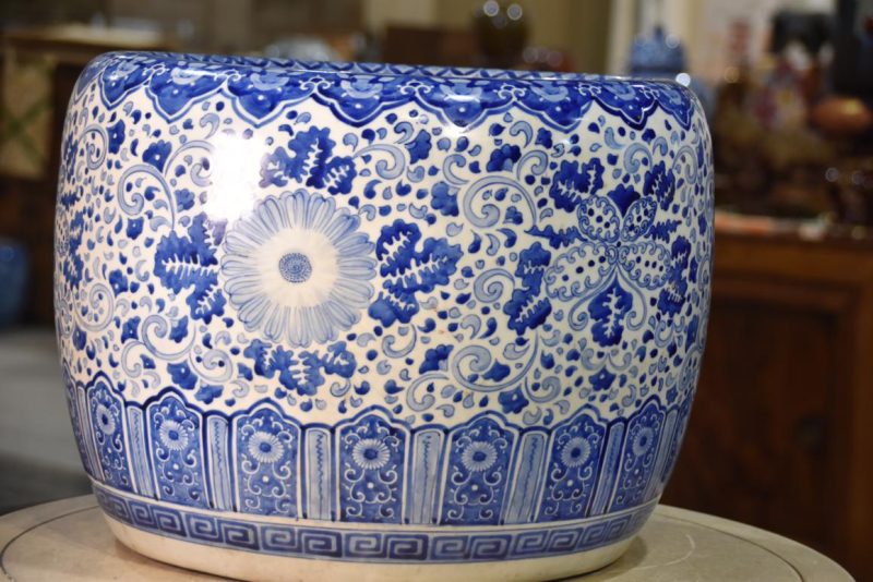 Antique Japanese Blue and White Porcelain Hibachi Width:440mm - Image 5