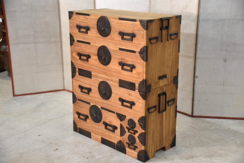 Antique 2 Section Clothing Chest 6 Drawers Width:885mm - Image 13