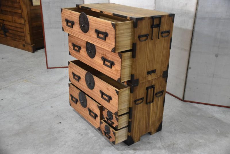 Antique 2 Section Clothing Chest 6 Drawers Width:885mm - Image 7