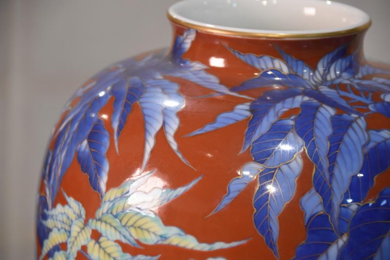 Japanese Koransha Pottery Vase Width:230mm - Image 11