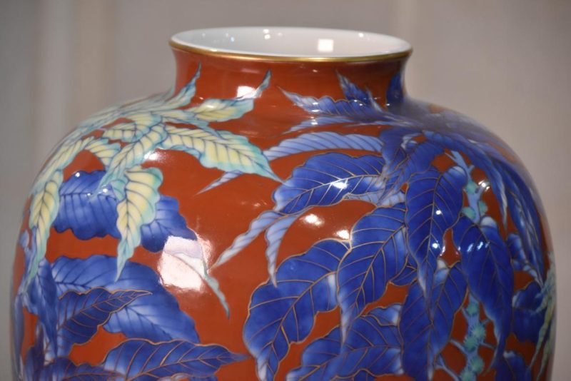 Japanese Koransha Pottery Vase Width:230mm - Image 8