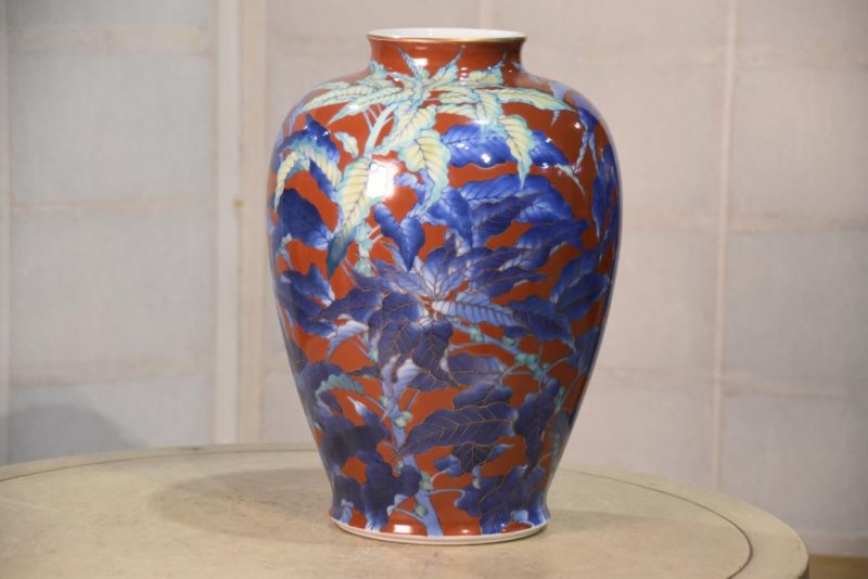 Japanese Koransha Pottery Vase Width:230mm - Image 6