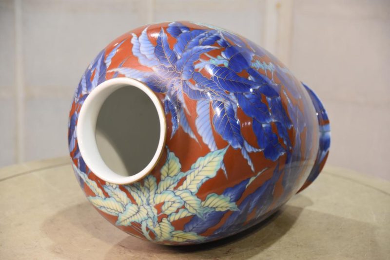 Japanese Koransha Pottery Vase Width:230mm - Image 5