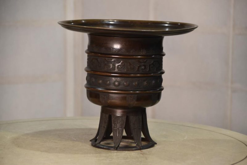 Enshu Usabata Bronze Vase Width:235mm