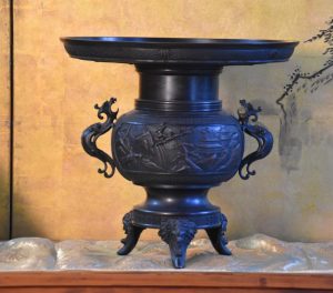 Japanese Cast Bronze Usubata Vase Width:365mm