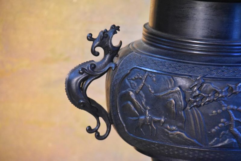 Japanese Cast Bronze Usubata Vase Width:365mm - Image 8
