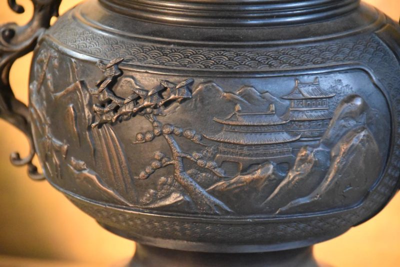 Japanese Cast Bronze Usubata Vase Width:365mm - Image 6