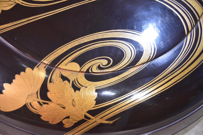 Japanese Maki-E Lacquer Lidded Bowl Width:390mm - Image 7