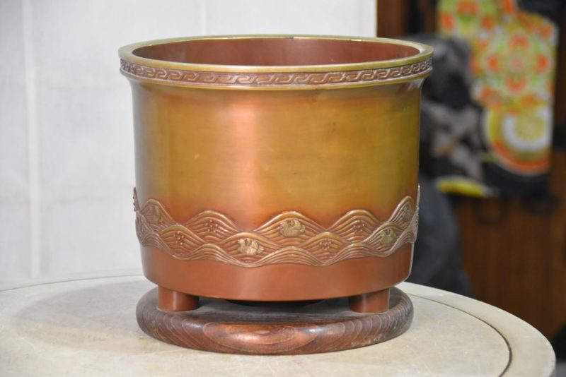 Japanese Cast Bronze Hibachi Width:265mm - Image 5