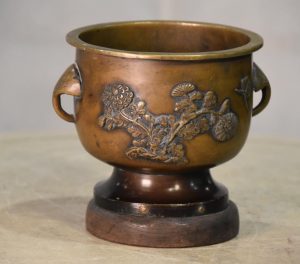Japanese Cast Bronze Koro Incense Burner Width:150mm