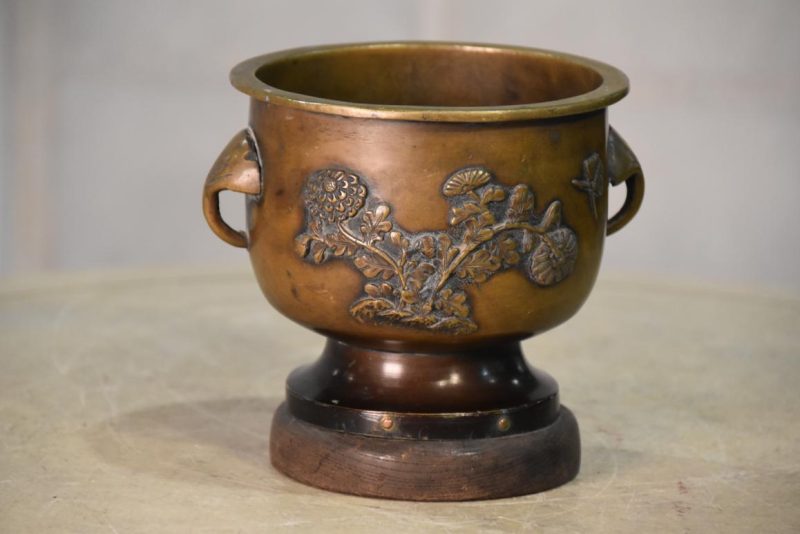 Japanese Cast Bronze Koro Incense Burner Width:150mm