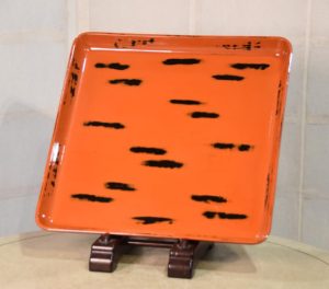 Japanese Negoro Lacquer Tray Width:333mm