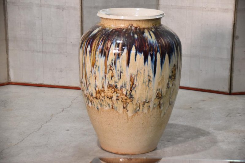 Large Shigaraki Pottery Drip Glaze Tsubo Urn Height:800mm - Image 2